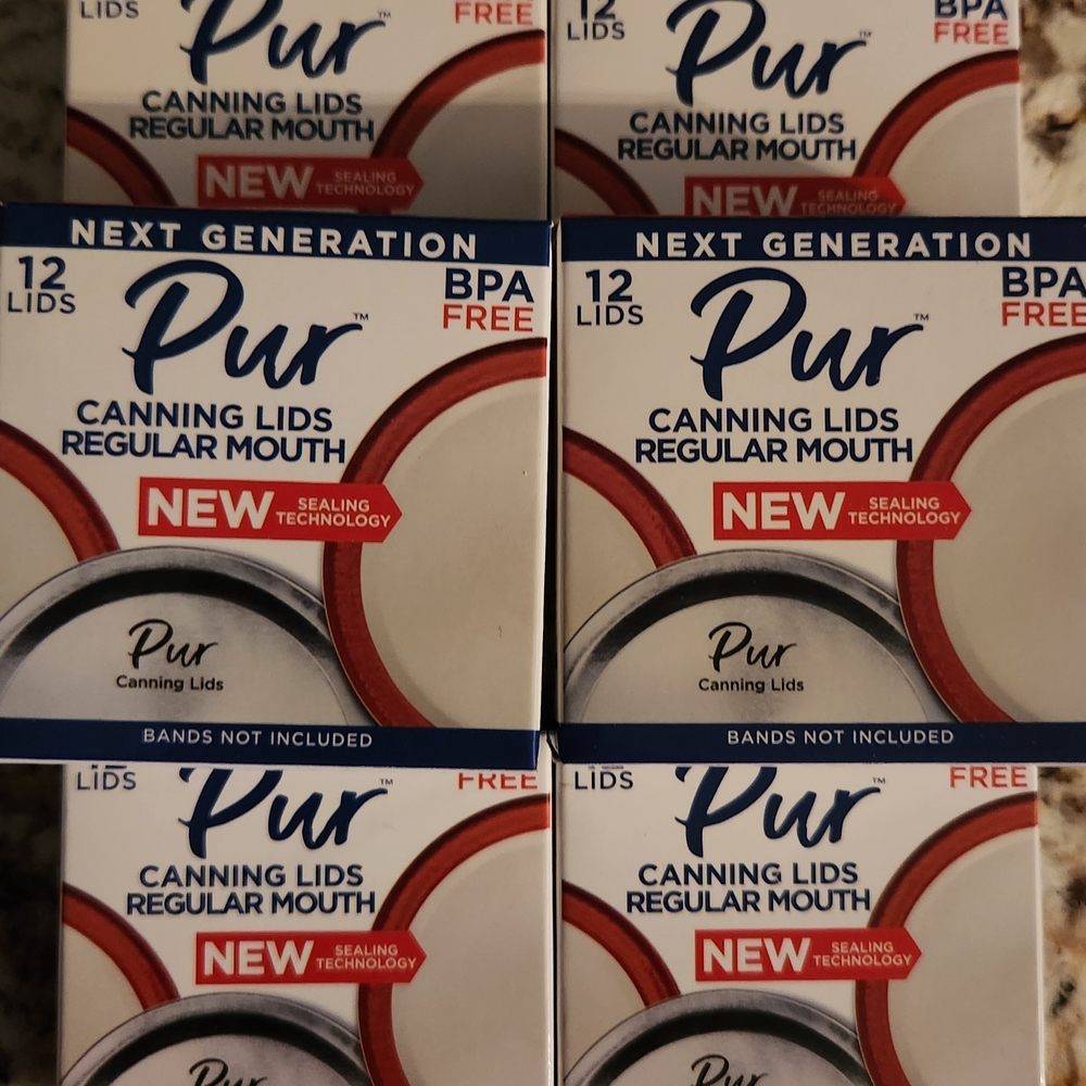 6 Pur Regular Mouth Canning Lids in Red and Silver 12 Pack = 72 Lids